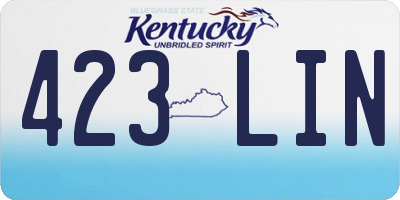 KY license plate 423LIN