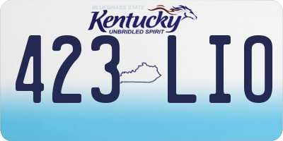 KY license plate 423LIO