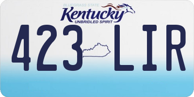 KY license plate 423LIR