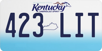 KY license plate 423LIT