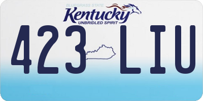 KY license plate 423LIU