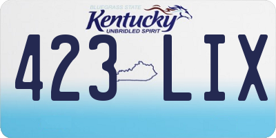 KY license plate 423LIX