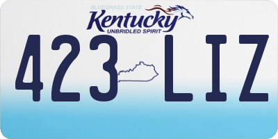 KY license plate 423LIZ