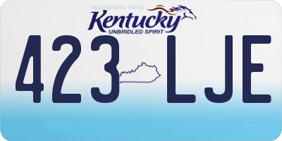 KY license plate 423LJE