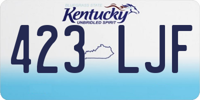 KY license plate 423LJF