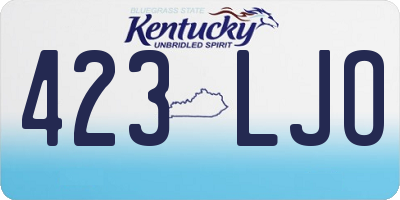 KY license plate 423LJO