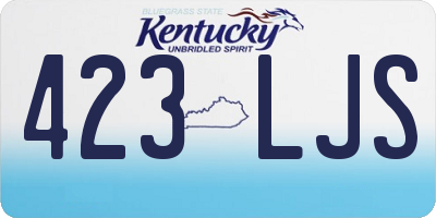 KY license plate 423LJS