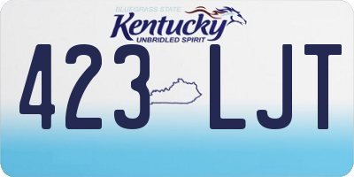 KY license plate 423LJT