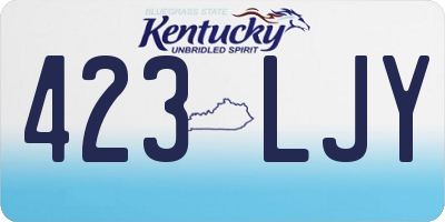 KY license plate 423LJY