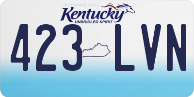 KY license plate 423LVN