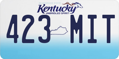 KY license plate 423MIT