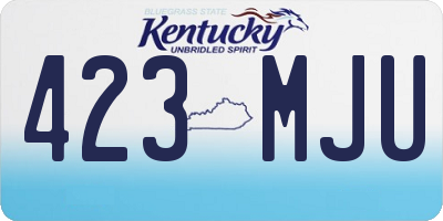 KY license plate 423MJU