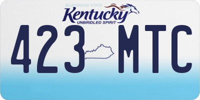 KY license plate 423MTC