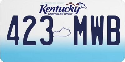 KY license plate 423MWB