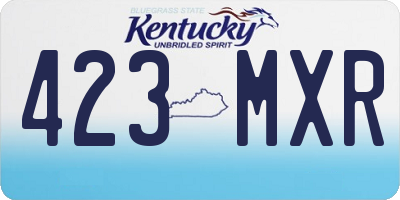 KY license plate 423MXR