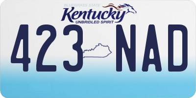 KY license plate 423NAD