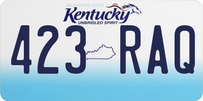 KY license plate 423RAQ