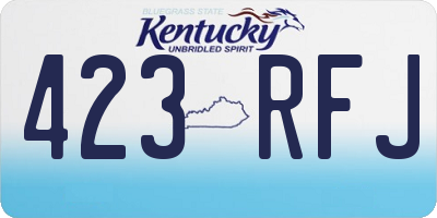 KY license plate 423RFJ