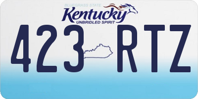 KY license plate 423RTZ