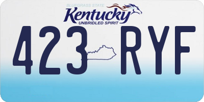 KY license plate 423RYF