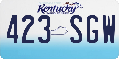 KY license plate 423SGW