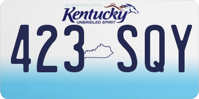 KY license plate 423SQY