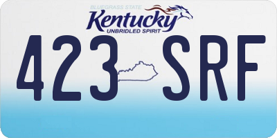 KY license plate 423SRF