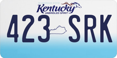 KY license plate 423SRK