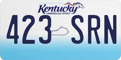 KY license plate 423SRN