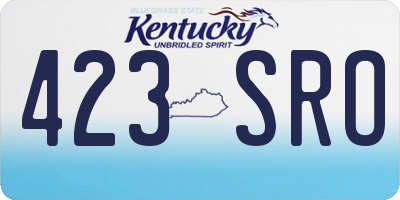 KY license plate 423SRO