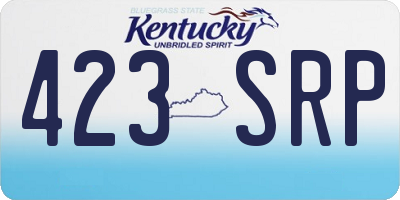 KY license plate 423SRP
