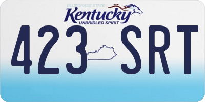 KY license plate 423SRT