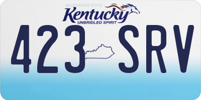 KY license plate 423SRV