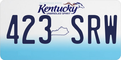 KY license plate 423SRW