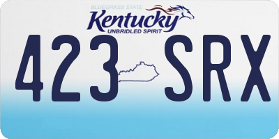 KY license plate 423SRX
