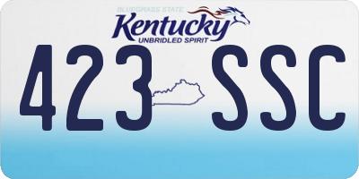 KY license plate 423SSC