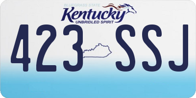 KY license plate 423SSJ