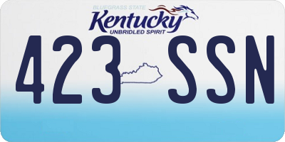 KY license plate 423SSN