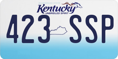 KY license plate 423SSP