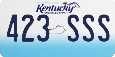 KY license plate 423SSS