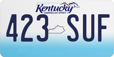 KY license plate 423SUF