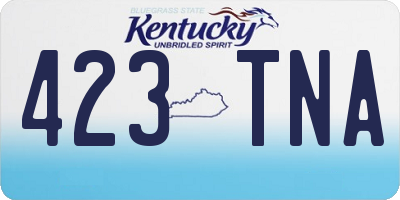 KY license plate 423TNA