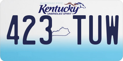 KY license plate 423TUW