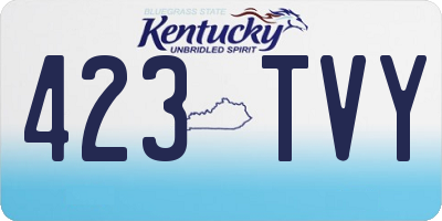 KY license plate 423TVY