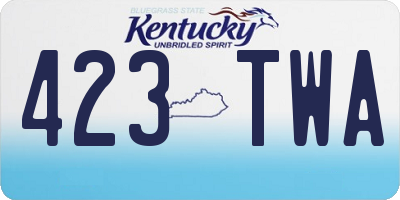 KY license plate 423TWA