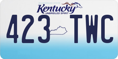 KY license plate 423TWC