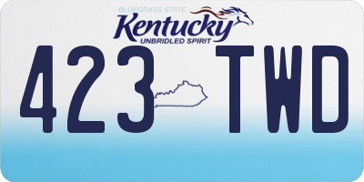 KY license plate 423TWD