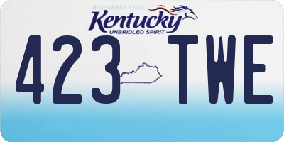 KY license plate 423TWE