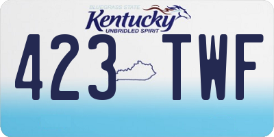 KY license plate 423TWF