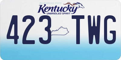 KY license plate 423TWG